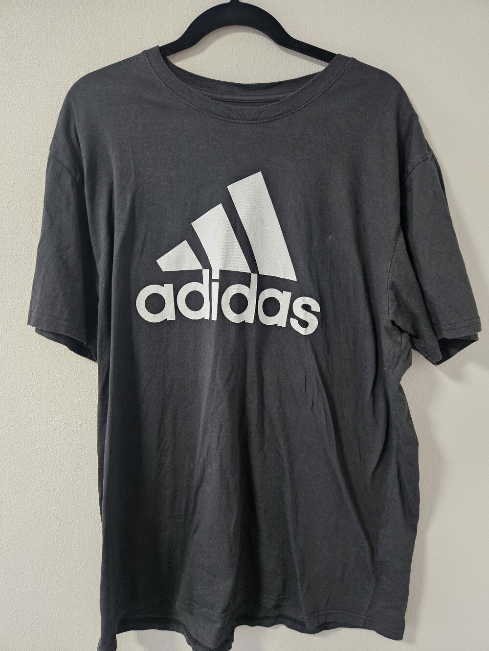 ADIDAS Golf Men's Black Short-Sleeve Tee Shirt with White Logo